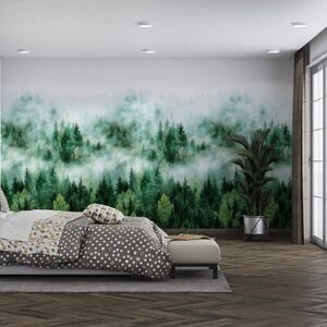 Smart Art Easy - Misty Forest Trees Green Wallpaper 2 Rolls RV $318